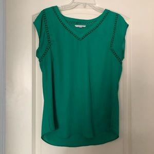 💋Green blouse with crochet detail